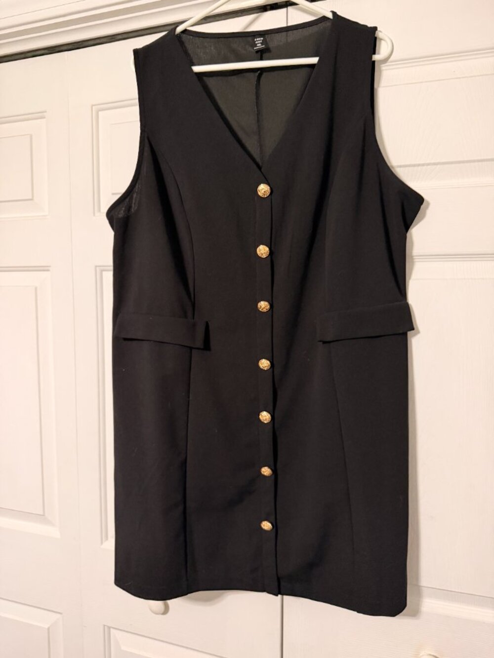 Shein Stretch Faux Buton Tank Blazer Dress